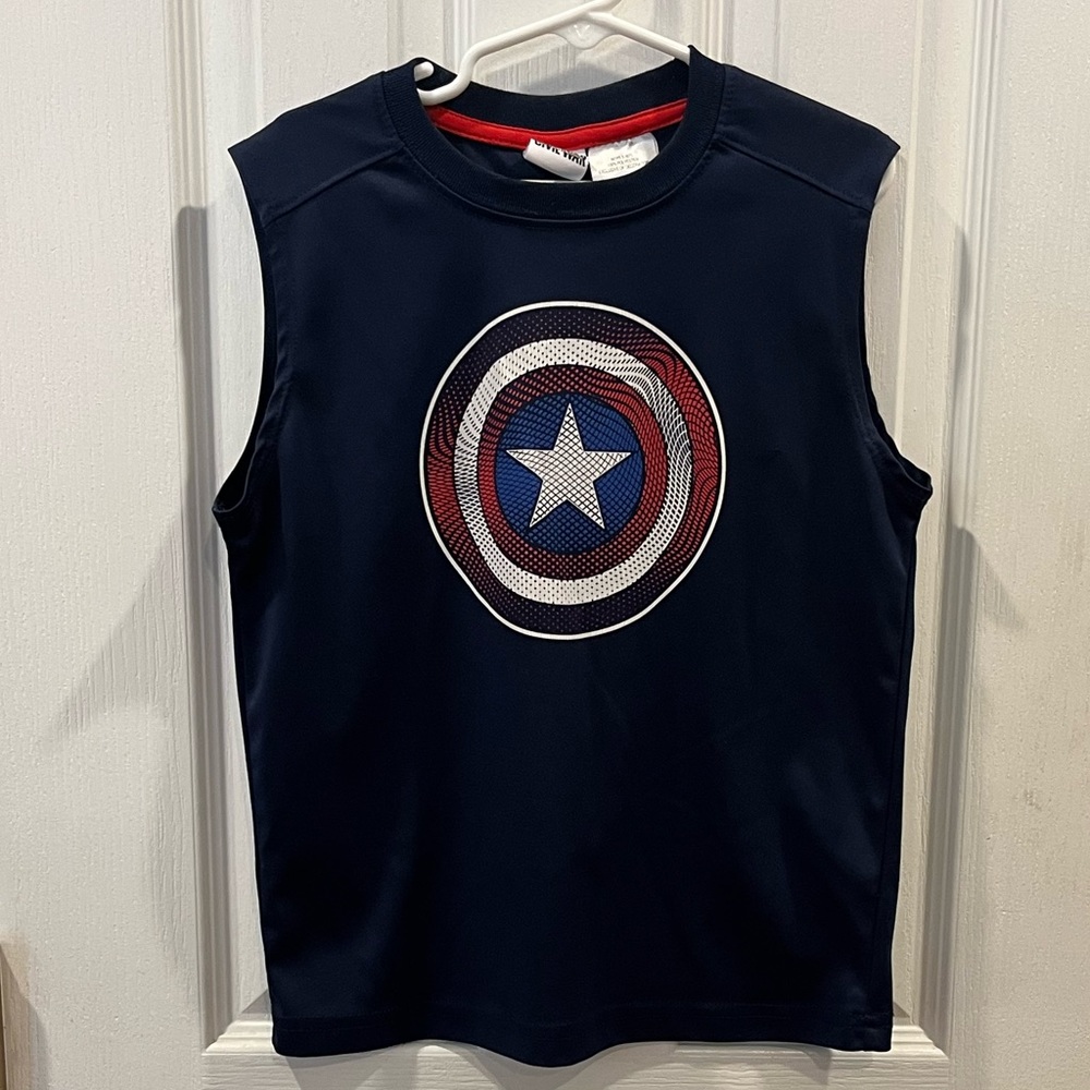 Boys Sleeveless Captain America Tee
